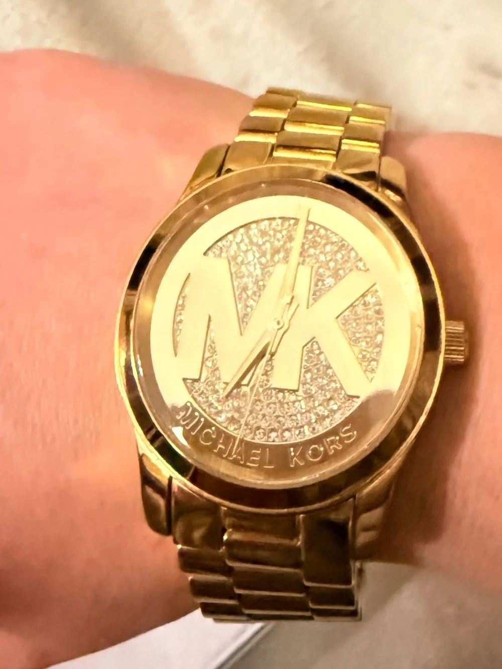 Michael Kors Runway Oversized Gold Pave Watch (Model MK5706) 45 MM women’s